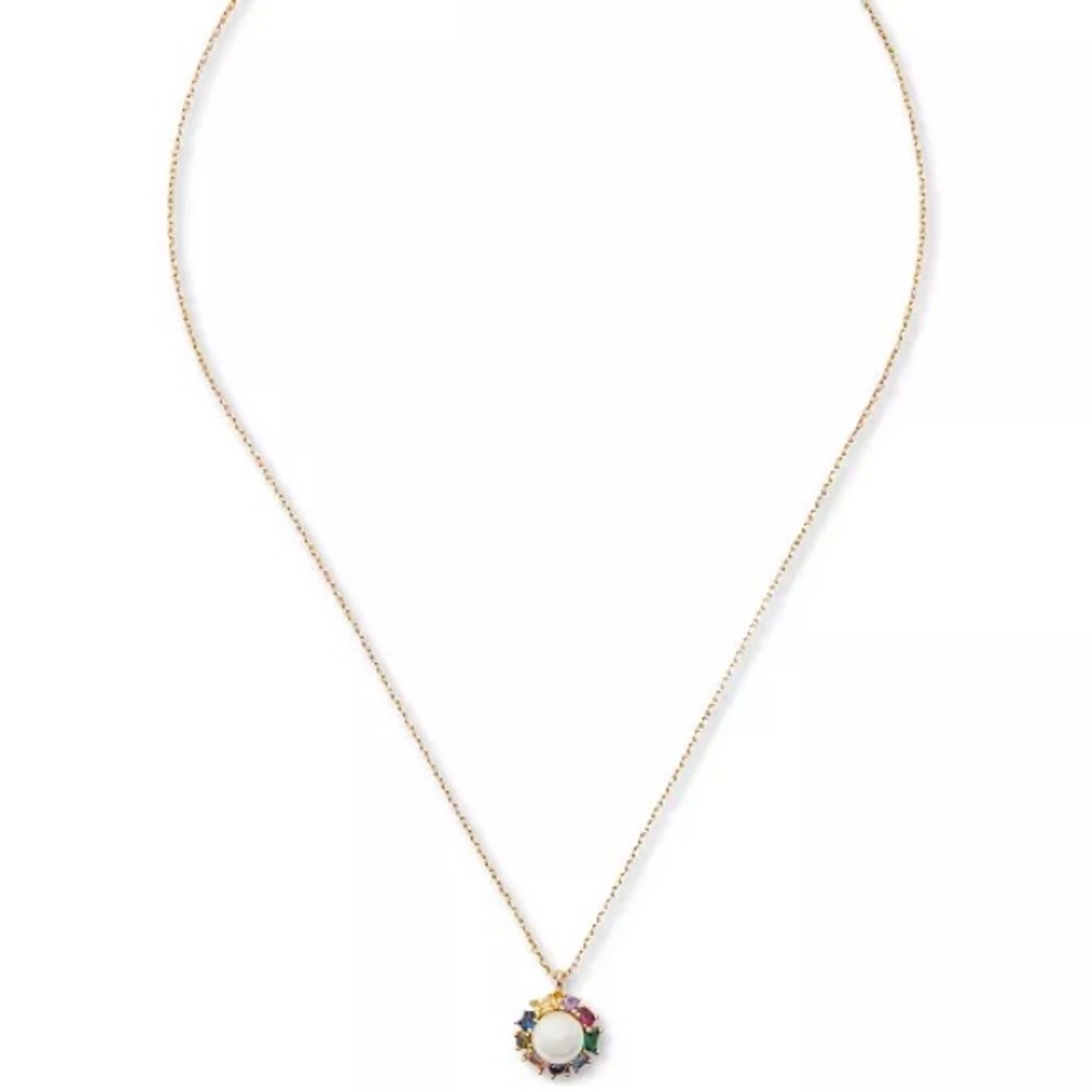 Kate Spade Candy Shop Imitation Pearl Halo Pendant Necklace, 17" + 3" extender